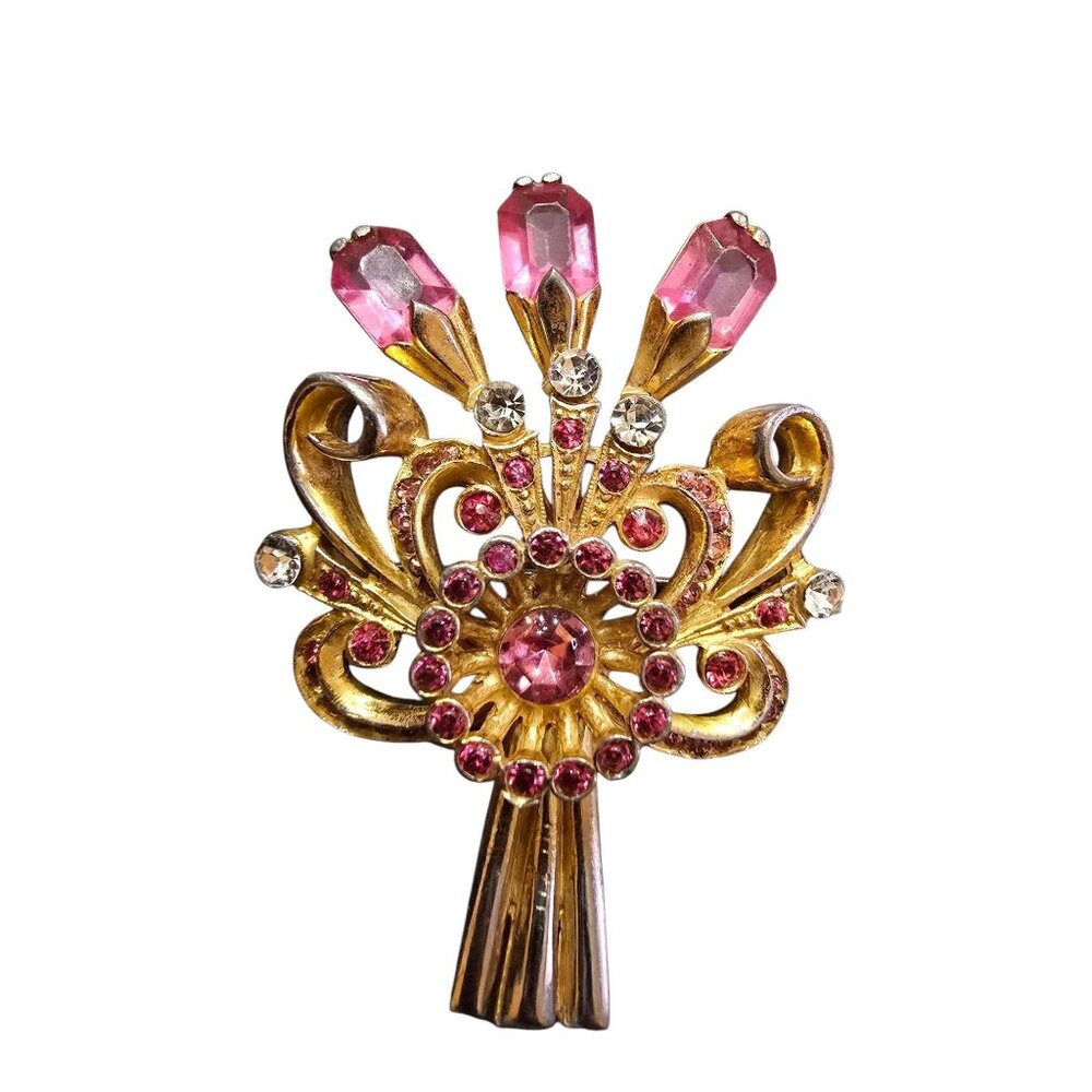Vintage Early Well Made Floral Brooch (A8673)